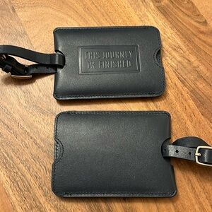 Quince navy leather luggage tags, BNWT